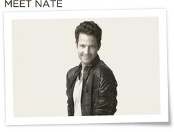 Nate Berkus throw pillows on couch with coffee table and books in front