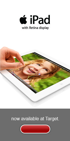 Apple iPad with Retina display. Now available at Target.