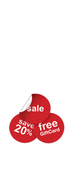 sale. save 20%. free gift card.